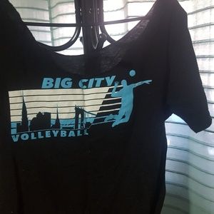 Black drop shoulder style shirt